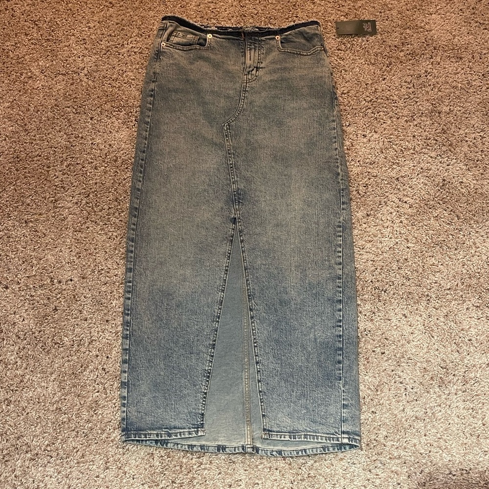 Denim maxi skirt